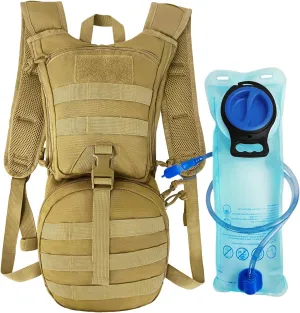 Tactical Molle Hydration Backpack Pack, Military Insulated Water Backpack with 3L Water Bladder for Hiking Running Biking Cycling