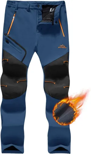 TACVASEN Men's Snow Ski Pants Fleece Lined Winter Hiking Pants Water Resistant Insulated Snowboard Work Outdoor