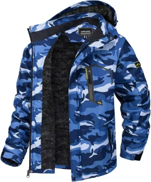 TACVASEN Men's Winter Skiing Jackets Water Resistant Fleece Coats Insulated Thermal Snowboard Jacket Parka Raincoat with Hood