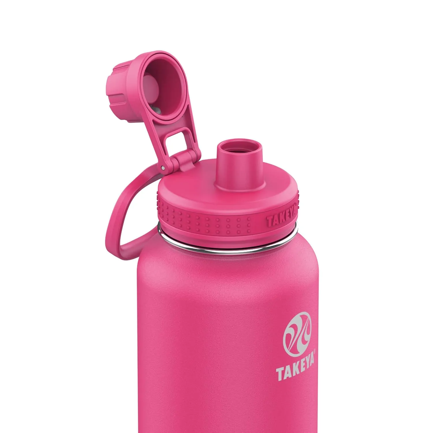 Takeya 40 oz CP Signature Pickleball Stainless Steel Insulated Water Bottle with Choice of Lid, Backspin Pink