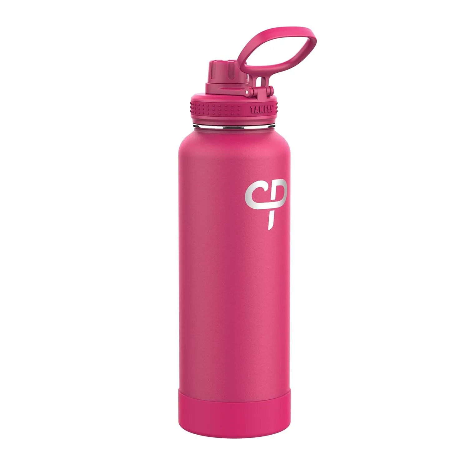 Takeya 40 oz CP Signature Pickleball Stainless Steel Insulated Water Bottle with Choice of Lid, Backspin Pink