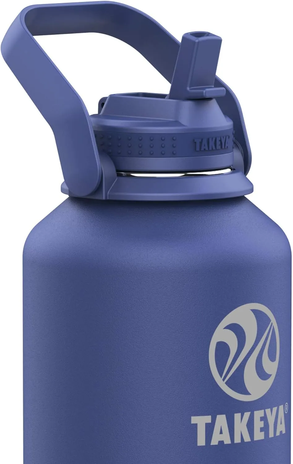 Takeya Pickleball Stainless Steel Insulated Water Bottle with Choice of Lid and Carry Handle, 64 Ounce, Rally Blue