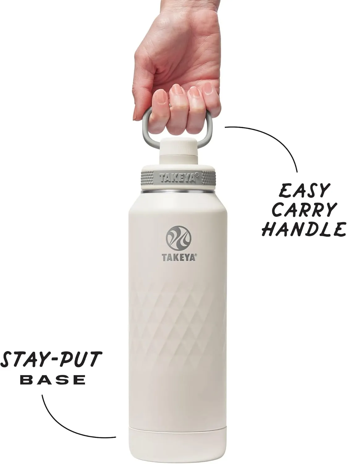 Takeya Sport 40 oz Triple-Insulated Stainless Steel Water Bottle, Spout Lid – Leakproof, Sweatproof, BPA-Free, Keeps Drinks Cold 36 Hrs, Hot 14 Hrs – Alpine