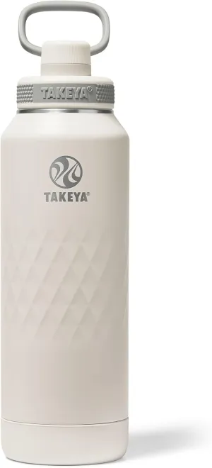 Takeya Sport 40 oz Triple-Insulated Stainless Steel Water Bottle, Spout Lid – Leakproof, Sweatproof, BPA-Free, Keeps Drinks Cold 36 Hrs, Hot 14 Hrs – Alpine