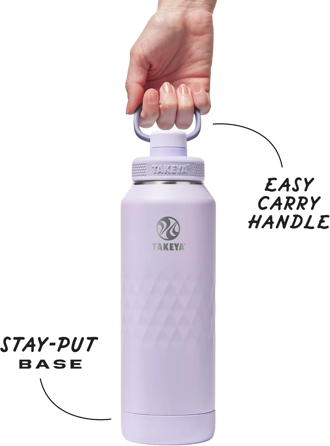 Takeya Sport 40 oz Triple-Insulated Stainless Steel Water Bottle, Spout Lid – Leakproof, Sweatproof, BPA-Free, Keeps Drinks Cold 36 Hrs, Hot 14 Hrs – Moonlight