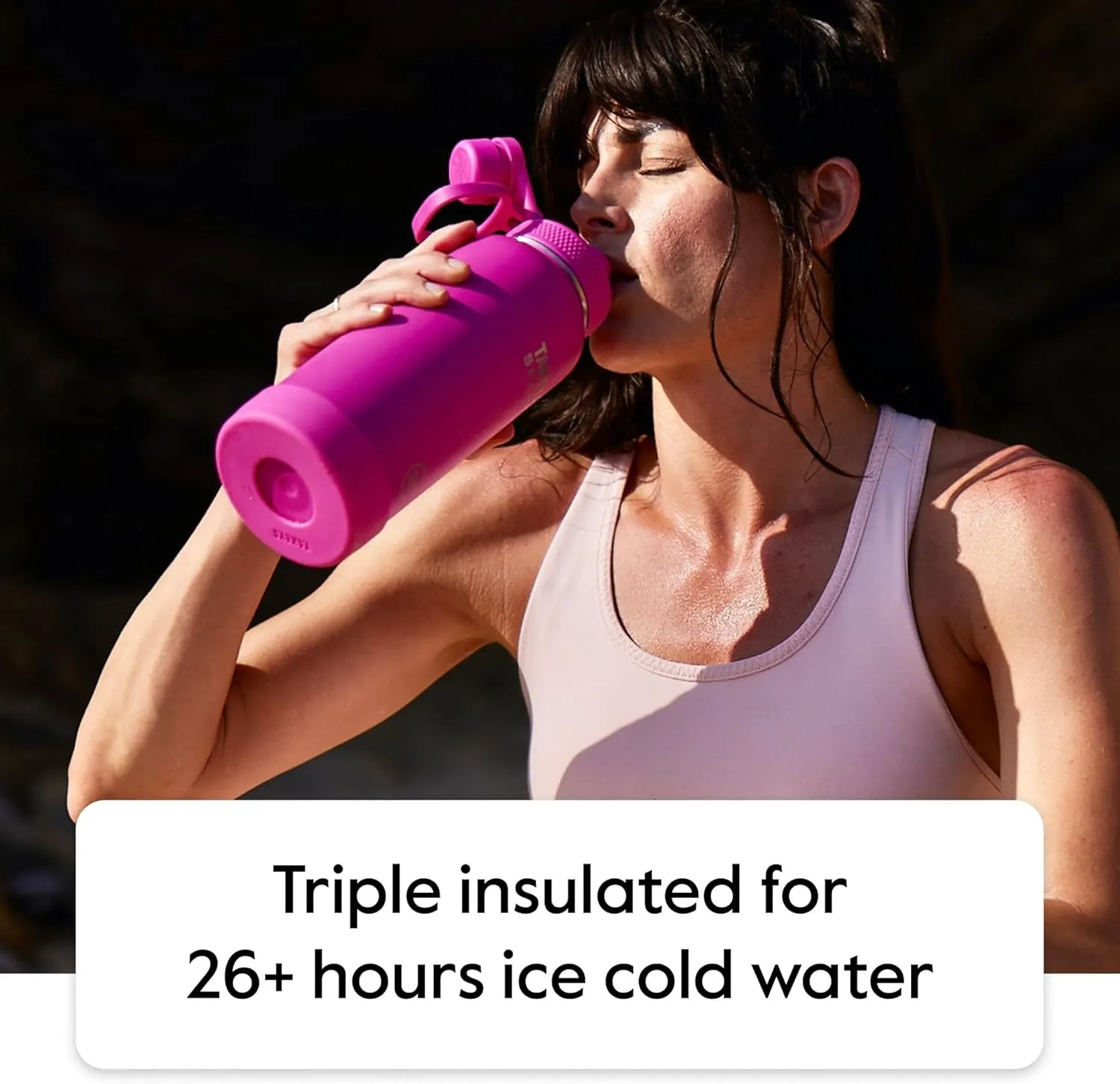Takeya Sports Water Bottle with Spout Lid - Bottle with Triple Stainless Steel Insulation - Dishwasher Safe & BPA-Free - Bottle with Ice-Blocking Spout Lid & Removable Bumper - 32 oz, Pro Fire