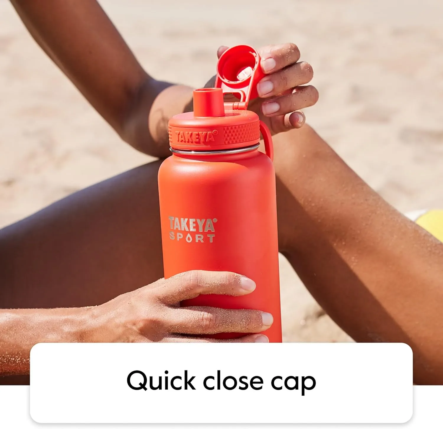 Takeya Sports Water Bottle with Spout Lid - Bottle with Triple Stainless Steel Insulation - Dishwasher Safe & BPA-Free - Bottle with Ice-Blocking Spout Lid & Removable Bumper - 32 oz, Pro Fire