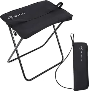 Tall Portable Stool - 15.75" Ultra-Lightweight Folding Stools for Adults & Kids - Black Stool for Camping, Hiking & More - Durable & Collapsible Pop Up Chair - Easy Setup Portable Stools for Adults