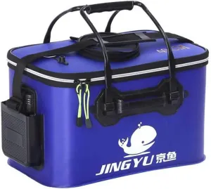 TangDao Foldable Fishing Bucket with Oxygen Pump -Collapsible Water Bucket for Fishing-Multifunctional Portable Fishing Bucket-EVA Fishing Bag (Navy, M (40cm*26cm*26CM))
