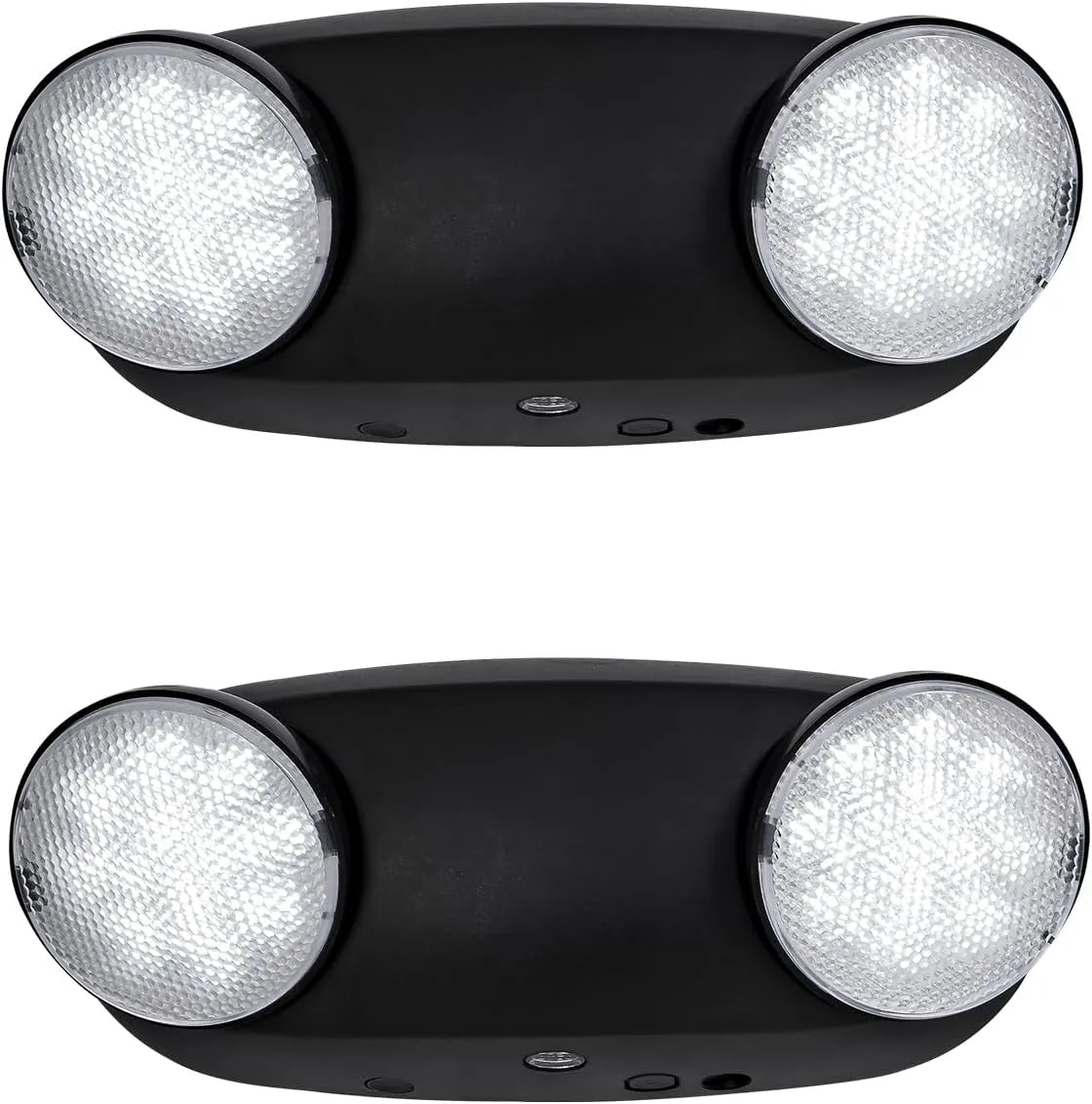 TANLUX LED Emergency Lights with Battery Backup, Two Head Adjustable Commercial Emergency Lights, UL Listed, AC 120/277V, Hardwired Emergency Exit Light Fixtures for Business - 2 Pack(Black)