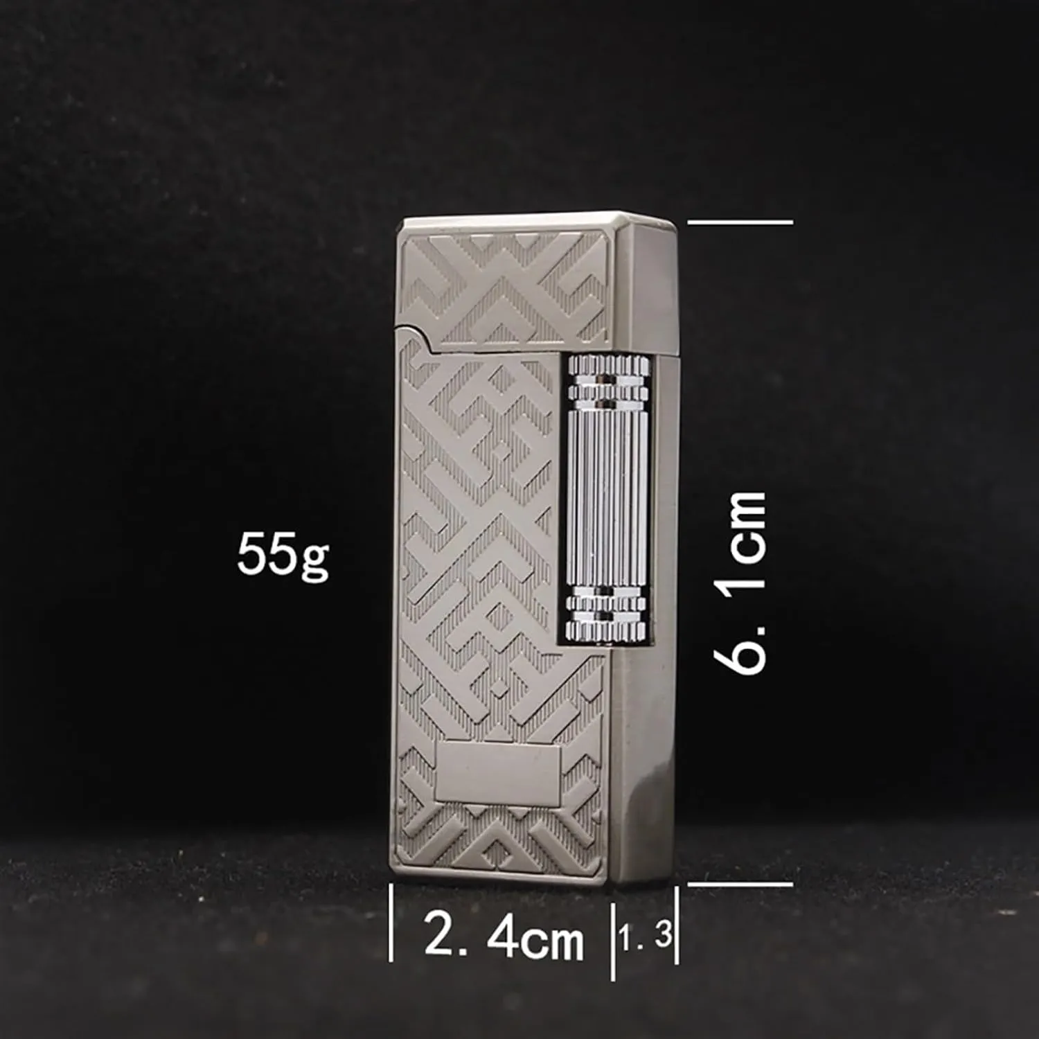 TARVIT Side Slip Flint Lighter Metal Grinding Wheel Lighter Windproof lighters Cigarette Lighter Refillable Butane Lighter Soft Flame Lighters Gift for Men (Color : Black Brushed)