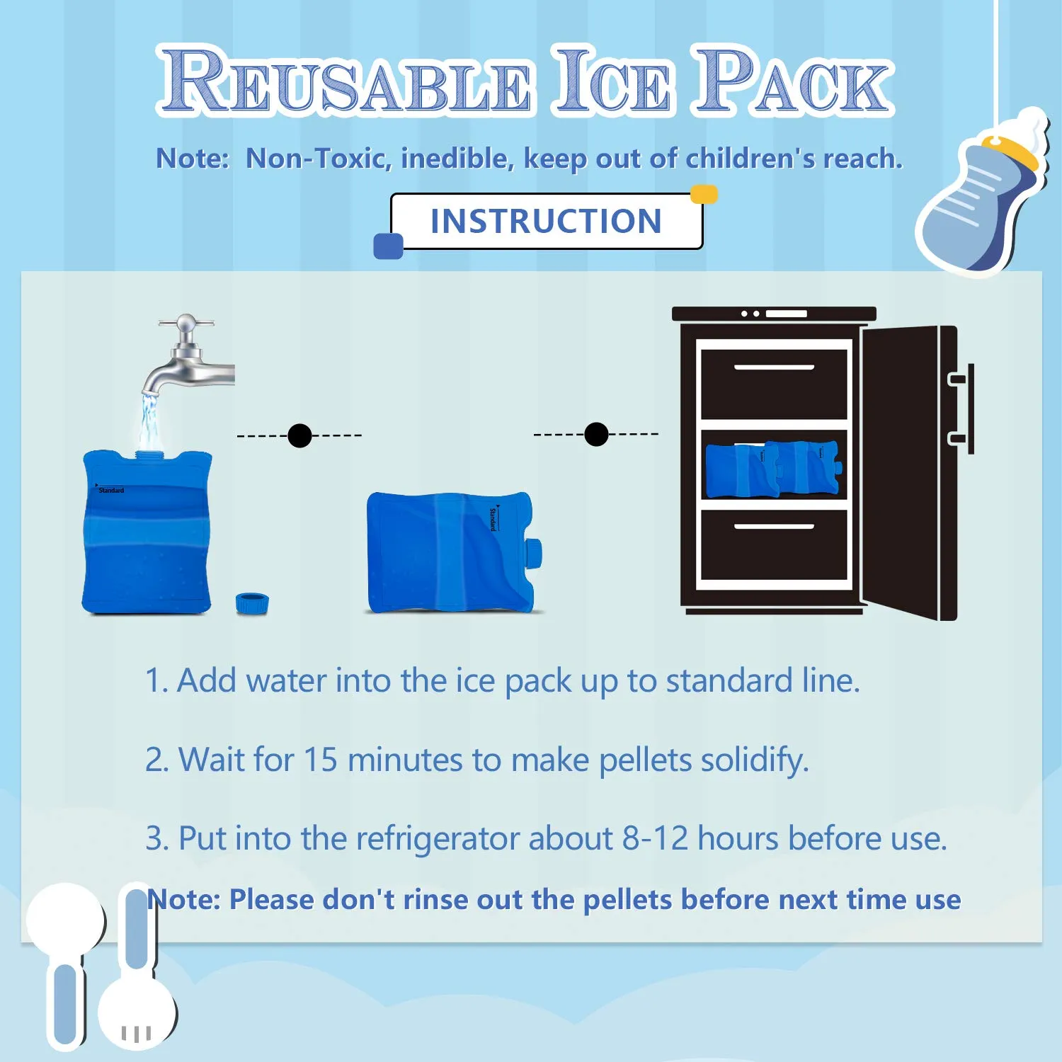 Teamoy Breastmilk Cooler Bag with Ice Pack, Baby Bottles Bag for up to 4 Large 5 Ounce Bottles Without Nipple, Perfect for Working Mom Mother, Dandelion