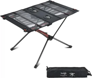 Tentock Camping Table Compact Folding Table Side Table Lightweight Roll-up Table with Cups Holder for Picnic, Camping, BBQ, Outdoor, Hiking (Folding Table)