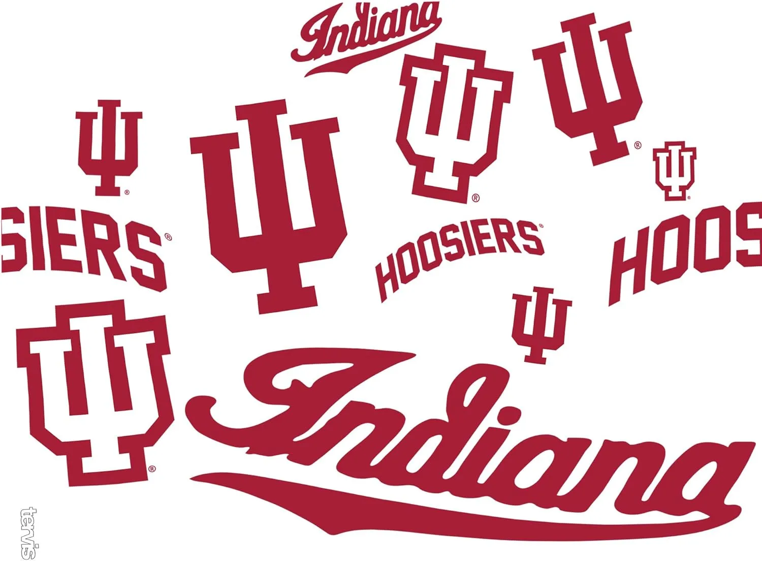 Tervis Made in USA Double Walled Indiana University IU Hoosiers Insulated Tumbler Cup Keeps Drinks Cold & Hot, 24oz Water Bottle, All Over
