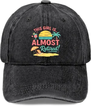 This Girl is Almost Retired Hat for Women Classic Washed Distressed Baseball