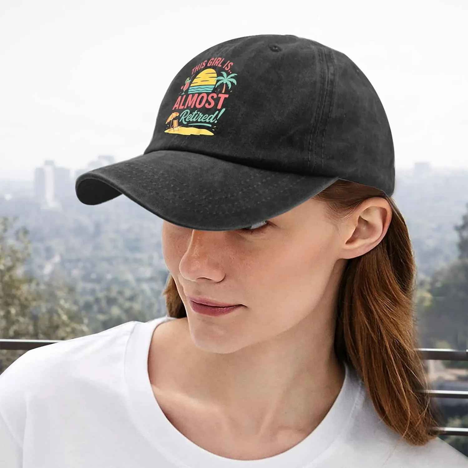 This Girl is Almost Retired Hat for Women Classic Washed Distressed Baseball