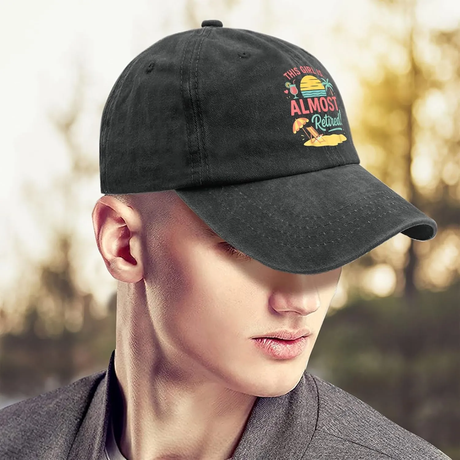This Girl is Almost Retired Hat for Women Classic Washed Distressed Baseball