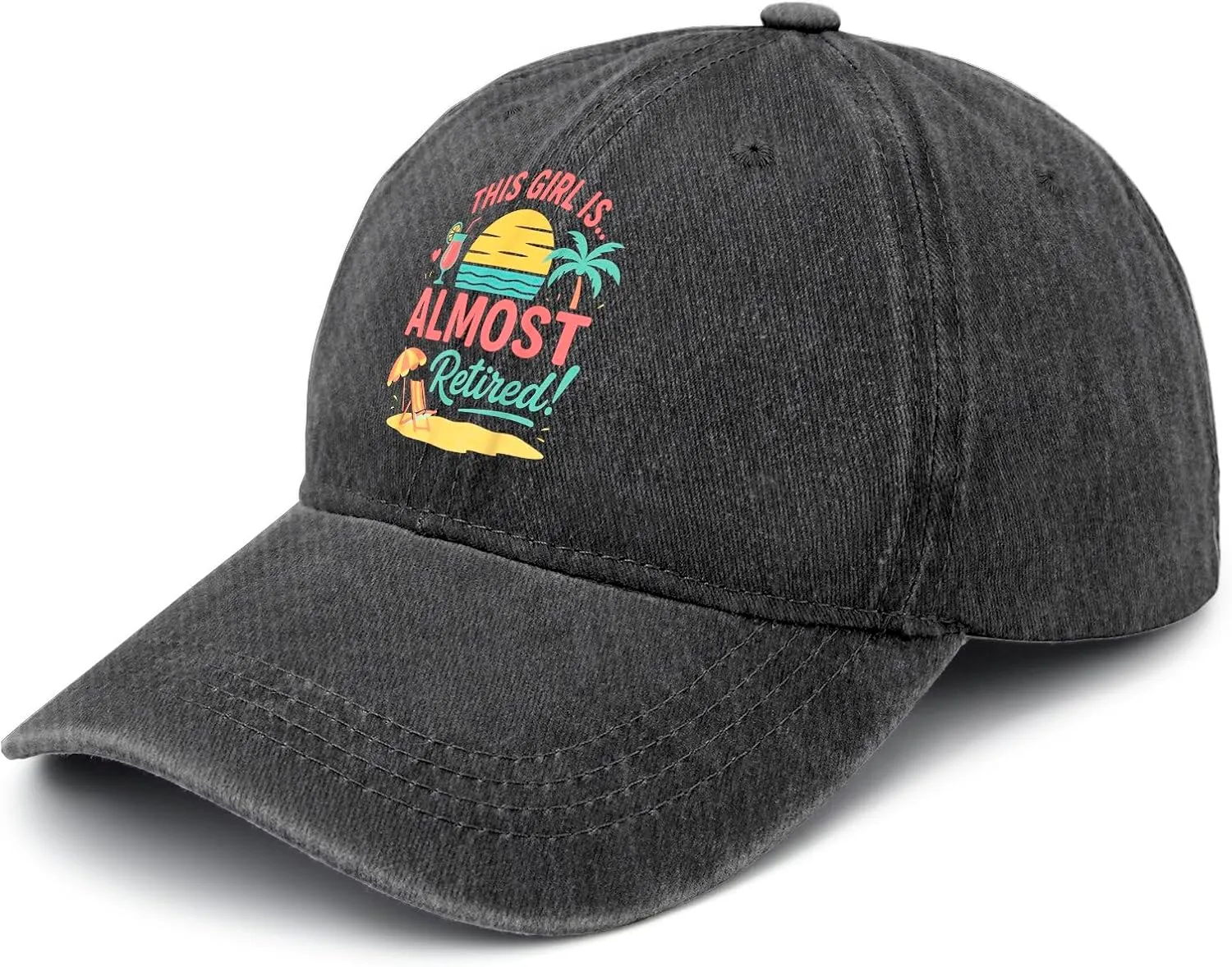 This Girl is Almost Retired Hat for Women Classic Washed Distressed Baseball
