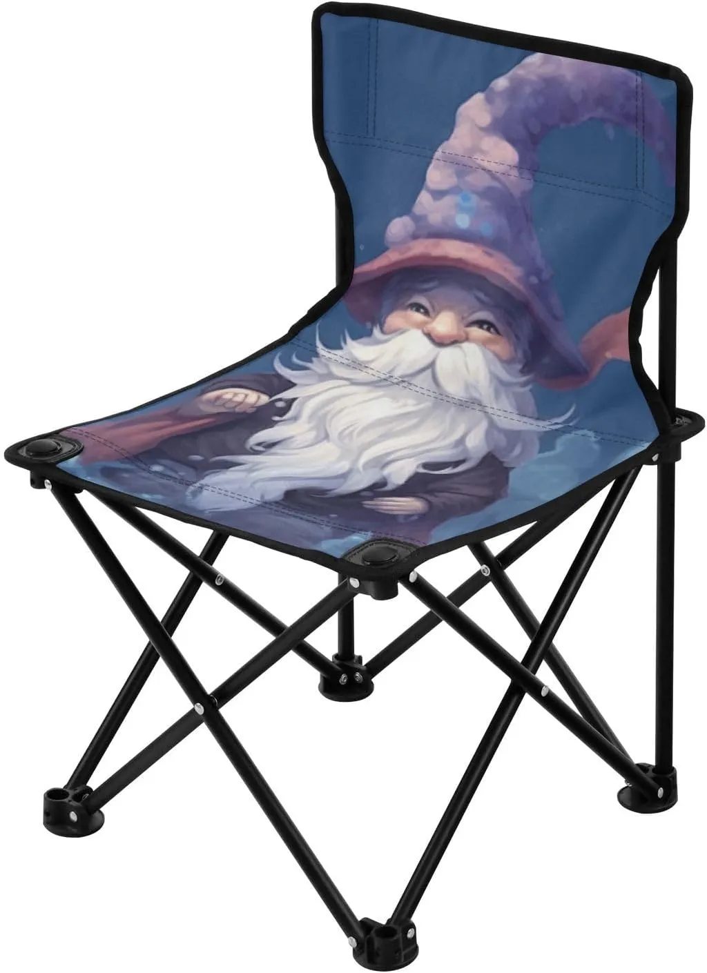 Three Little Cute Midgets Portable Outdoor Folding Chair Anti-Slip Padded Oxford Cloth Stool Camping Chair Small for Beach Hiking Fishing Gardening Quad Camp Chair