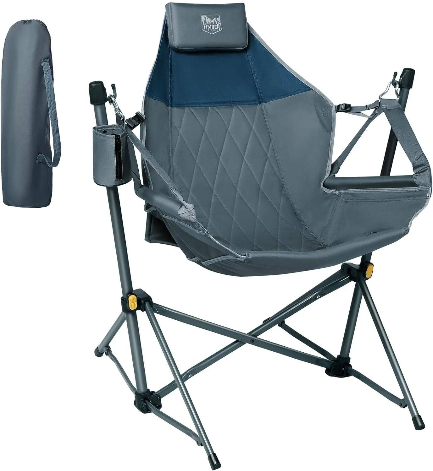 TIMBER RIDGE Hammock Camping Chair with Adjustable Backrest, Heavy Duty Folding Hammock Chair Supports 300lbs, Portable Hammock Chair for Camping, Travelling and Patio, Blue