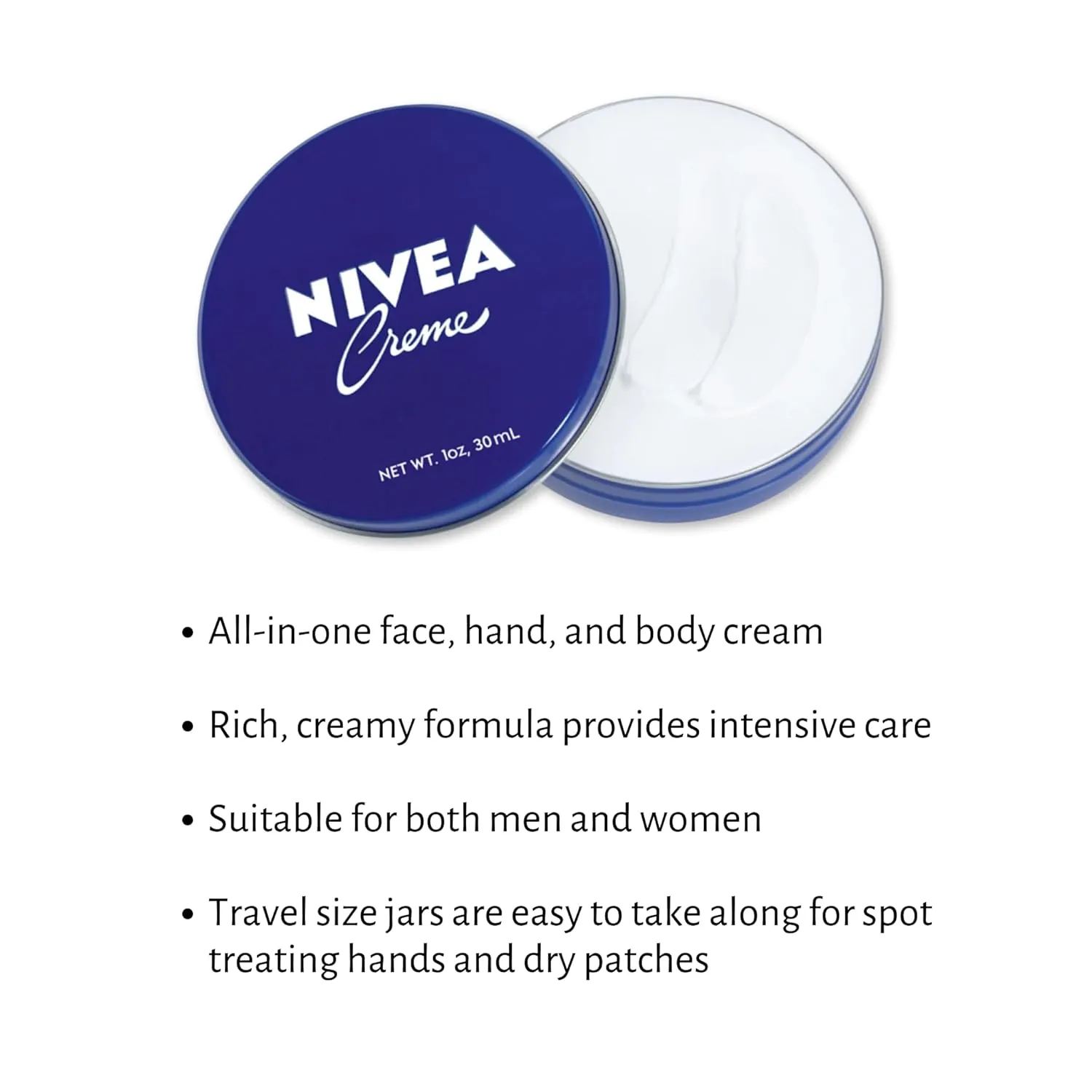 TINY SEED 6-Pack Travel Kit: Creme 1 oz Travel Size Tins. Cream Moisturizer for Face, Hands, and Body. Includes Complimentary Travel Zipper Pouch.