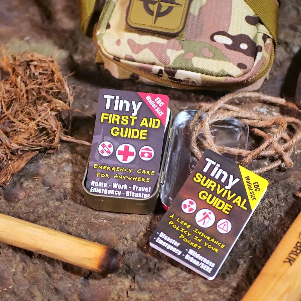 Tiny Survival Guides: A Life Insurance Policy in Your Pocket - The Ultimate “Survive Anything” Everyday Carry: Emergency, Disaster Preparedness Micro-Guide (1 Tiny Guide & 1 Tiny Field Guide)