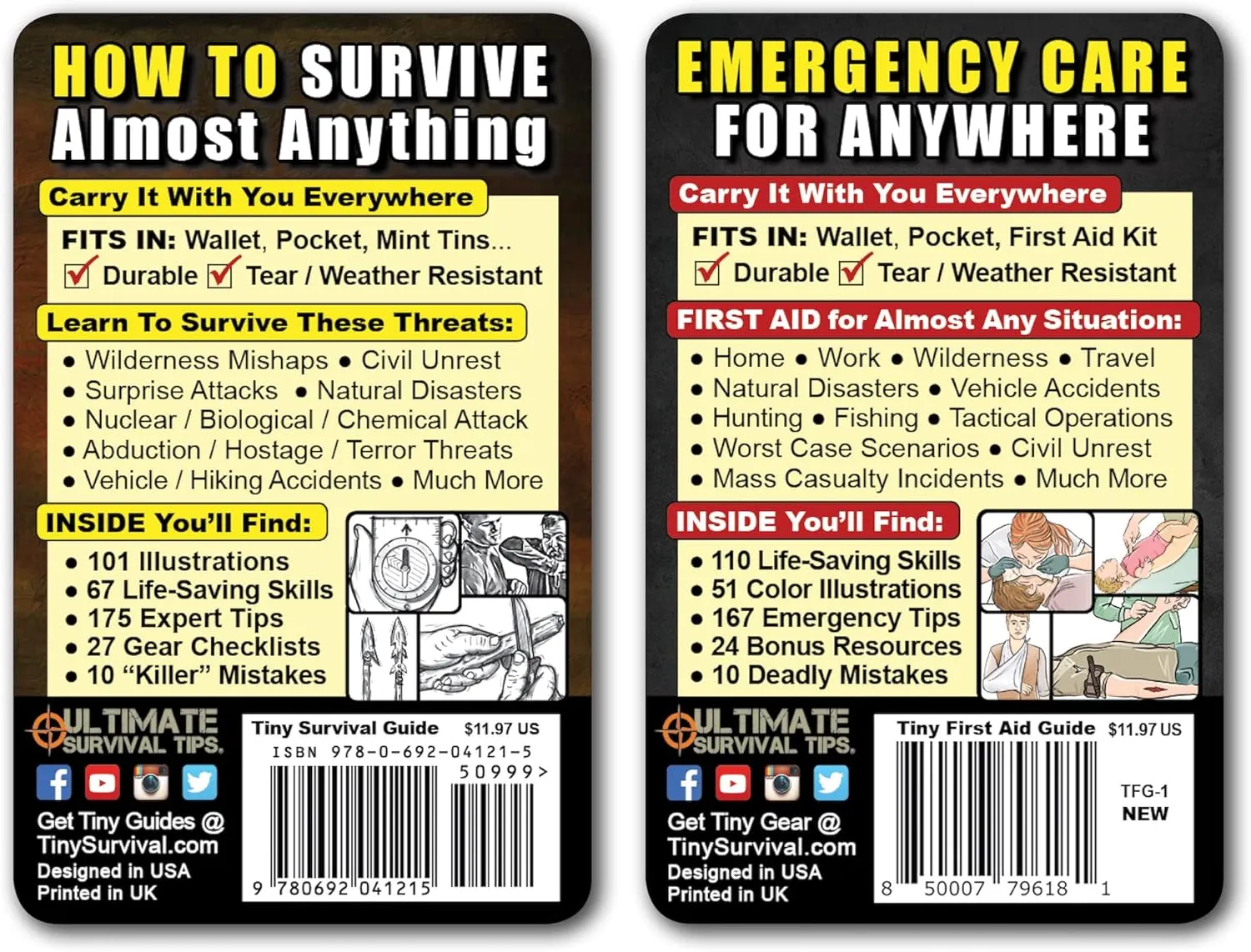 Tiny Survival Guides: A Life Insurance Policy in Your Pocket - The Ultimate “Survive Anything” Everyday Carry: Emergency, Disaster Preparedness Micro-Guide (1 Tiny Guide & 1 Tiny Field Guide)