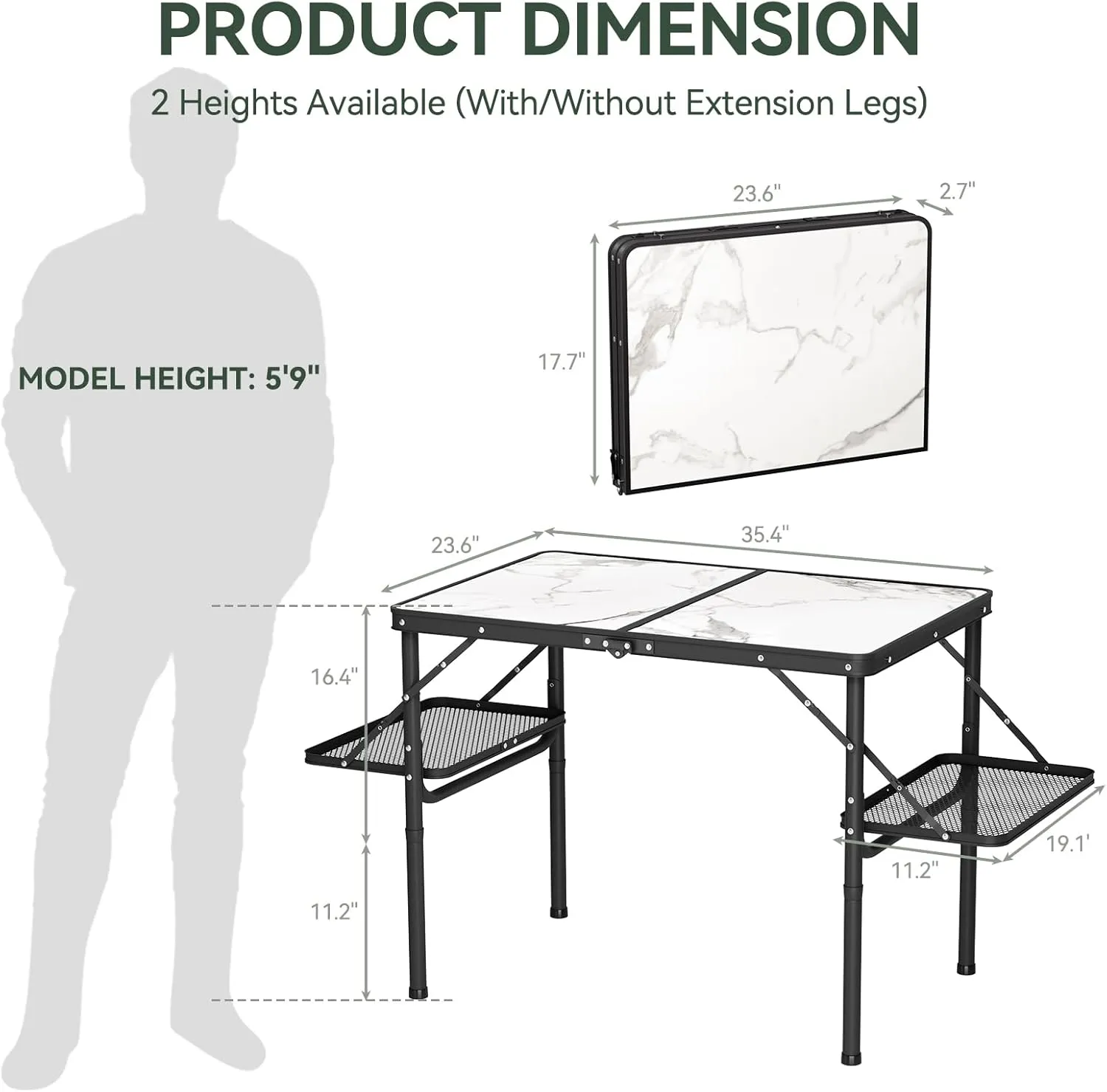 Titanker Portable Folding Camping Table, for Camping, Picnic, Beach, Patio