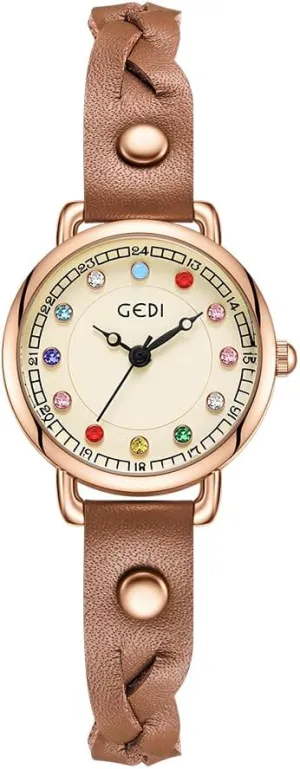 TOOCAT Colorful Birthstone Women's Watches Braided Strap Exquisite Compact Women's Watches 30M Waterproof Analog Watches for Females Students Ladies