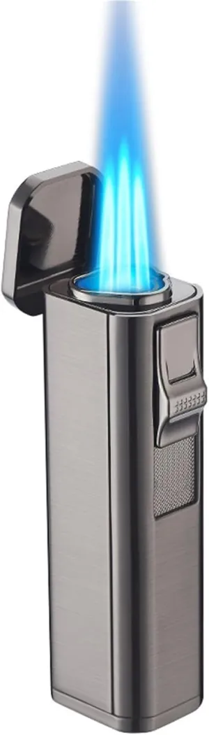 Torch Lighter, 3 Jet Flame Torch Lighter, Refillable Butane Lighter Windproof Lighter, Indoor, Outdoor Camping Cigar Lighter(B)