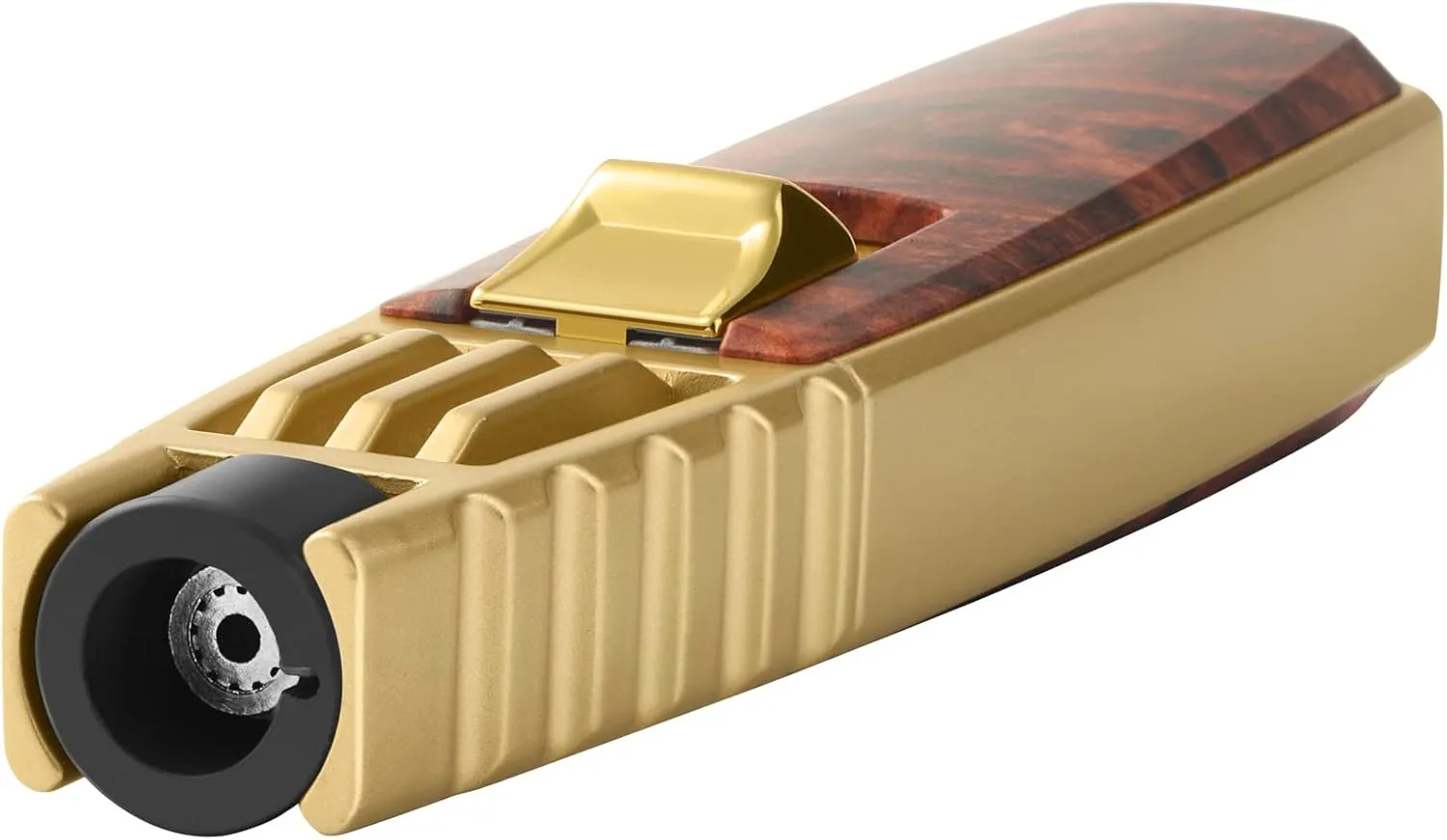 Torch Lighter, Windproof Butane Refillable Gas Long Lighter (Gold & Red)