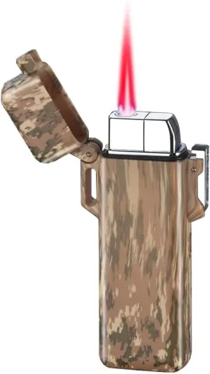 Torch Lighter, Windproof Red Flame Lighter, Waterproof Lighter, Refillable Butane Adjustable Flame Lighter for Outdoor, Candle, Camping(A)
