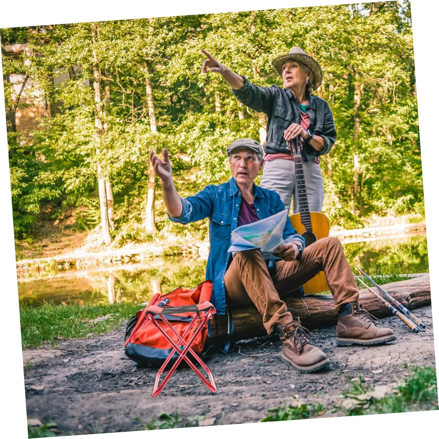 Totority Portable Folding Camping Stool Lightweight Multi Functional Chair for Fishing Hiking Travel Events Durable Construction Easy to Carry Space Saving Design