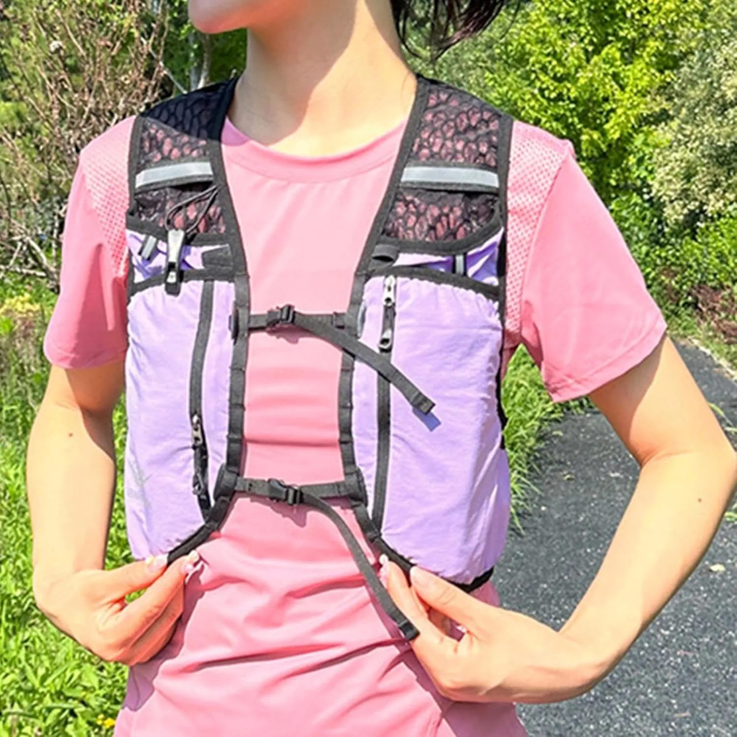 Trail Running Backpack - Leakproof Hydration Bladder Daypack | Lightweight Insulated Pack Vest for Men Women Running Hydration Pack Breathable for Hiking Trail Running