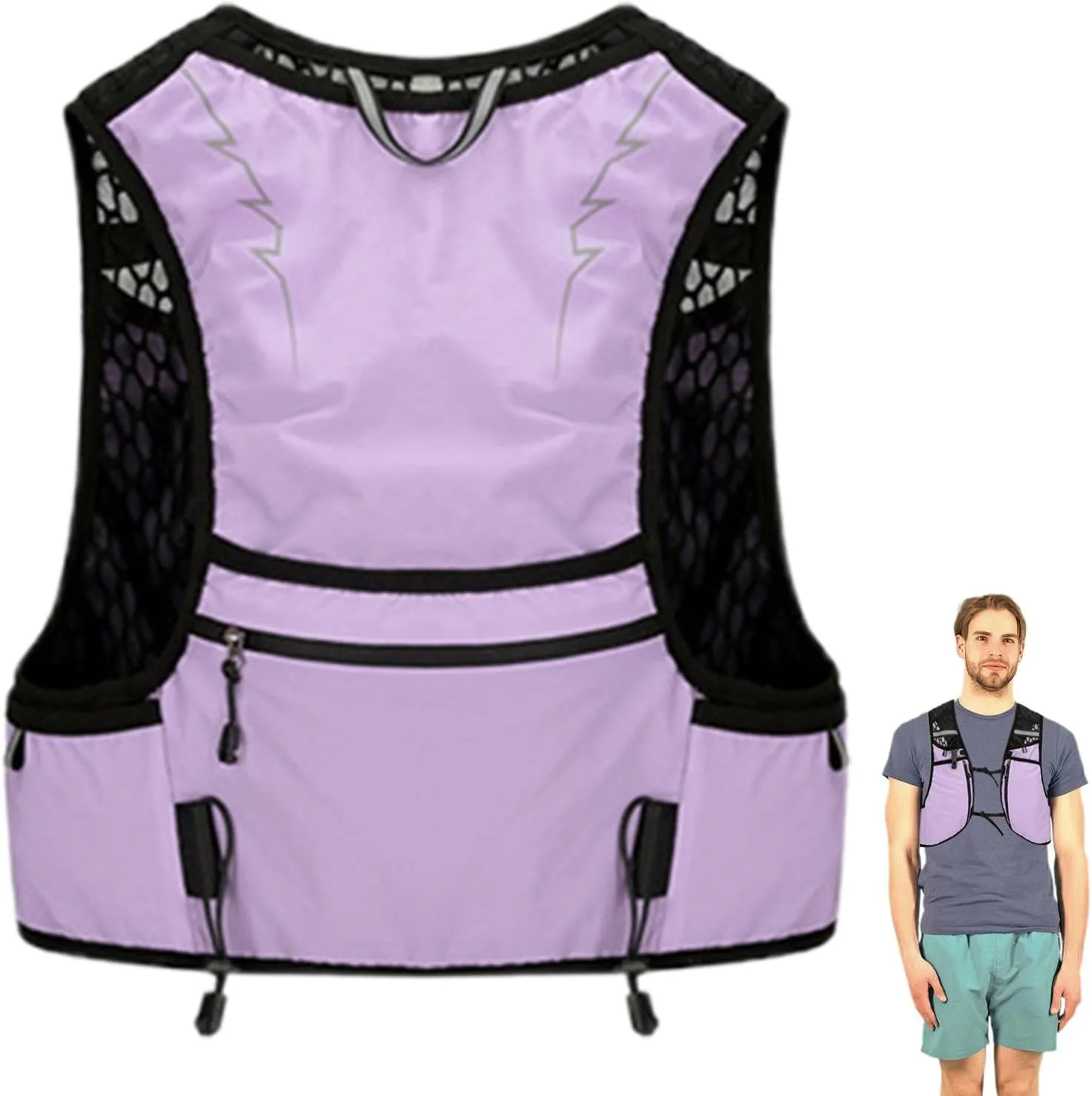 Trail Running Backpack - Leakproof Hydration Bladder Daypack | Lightweight Insulated Pack Vest for Men Women Running Hydration Pack Breathable for Hiking Trail Running
