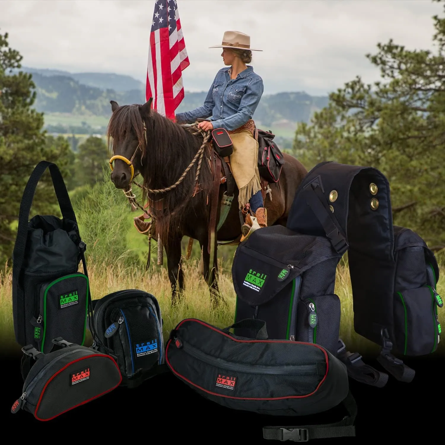 TrailMax 500 Series Insulated & Padded Back Saddle Bags for Trail Riding; Padded & Insulated Saddle Bags for Horses; Padded & Insulated Trail Bags for Horses