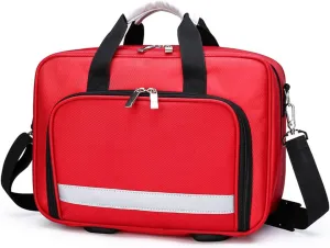 Trauma Bag Empty Professional First Responder Bag with Multiple Pockets Trauma Bag Empty Home Ideal for Car Camping and Hiking(Red)