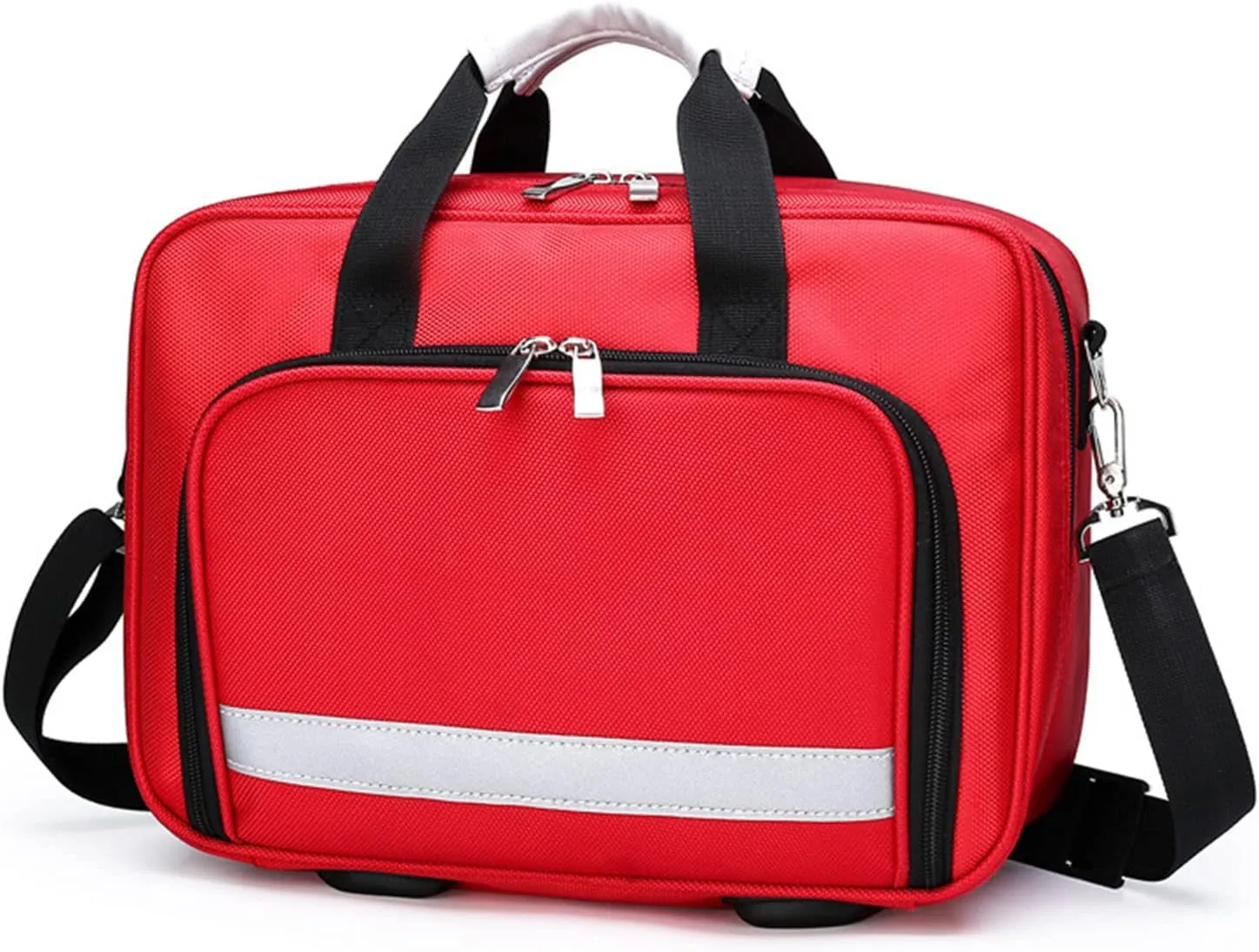 Trauma Bag Empty Professional First Responder Bag with Multiple Pockets Trauma Bag Empty Home Ideal for Car Camping and Hiking(Red)