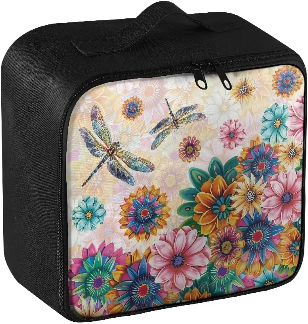 Travel Size First Aid Bag Empty Dragonfly Flowers Medical Bag Empty Medium First Aid Pouch Portable Medical Bag First Aid Pouch for School Car Outdoor Camping Hiking Travel