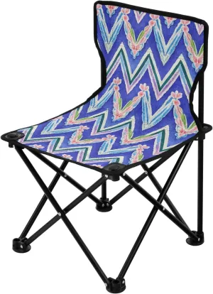 Trendy Vintage Floral Colorful Lavender Packable Youth Camping Chair Ultralight Folding Backpack Chair Carry Bag Included