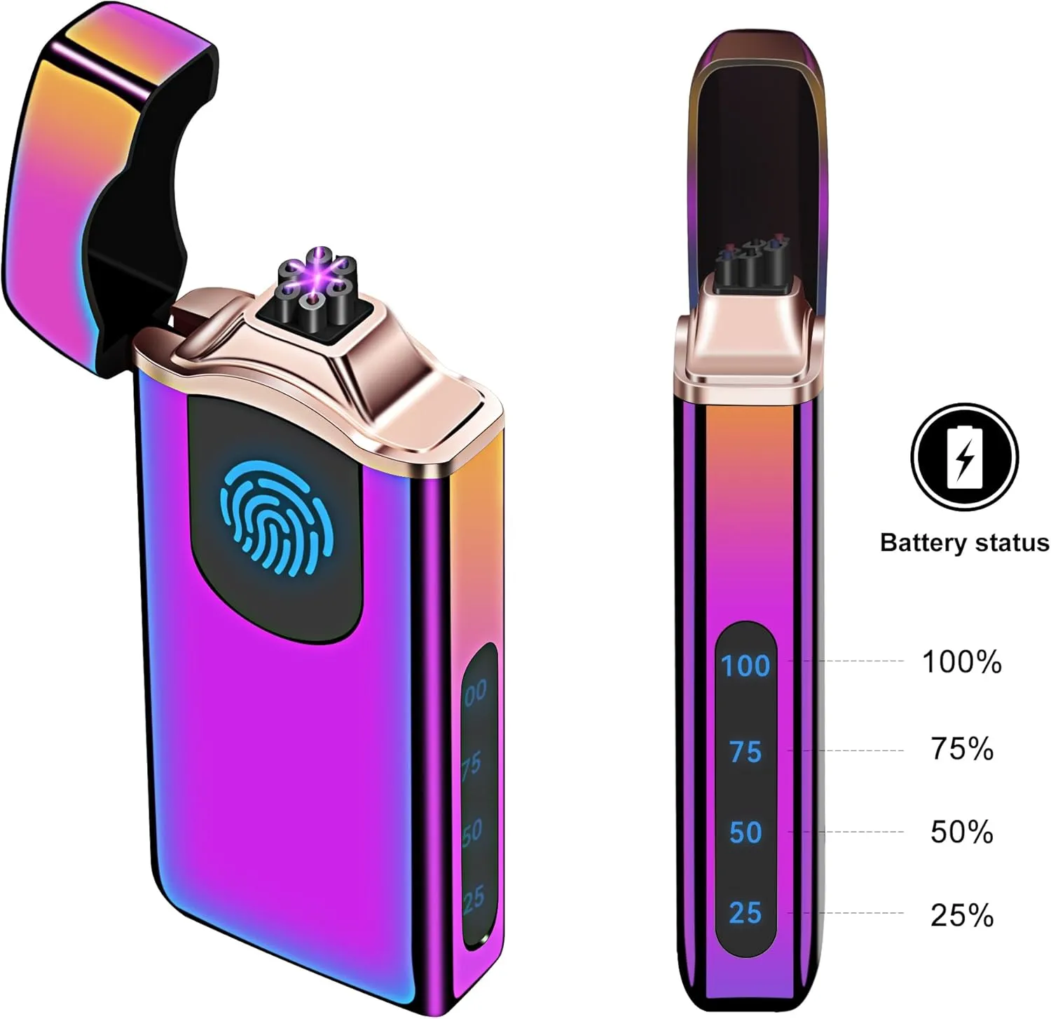 Triple Arc Plasma Lighter 500 mAh Battery USB Rechargeable Windproof Cool Lighter (Colorful)