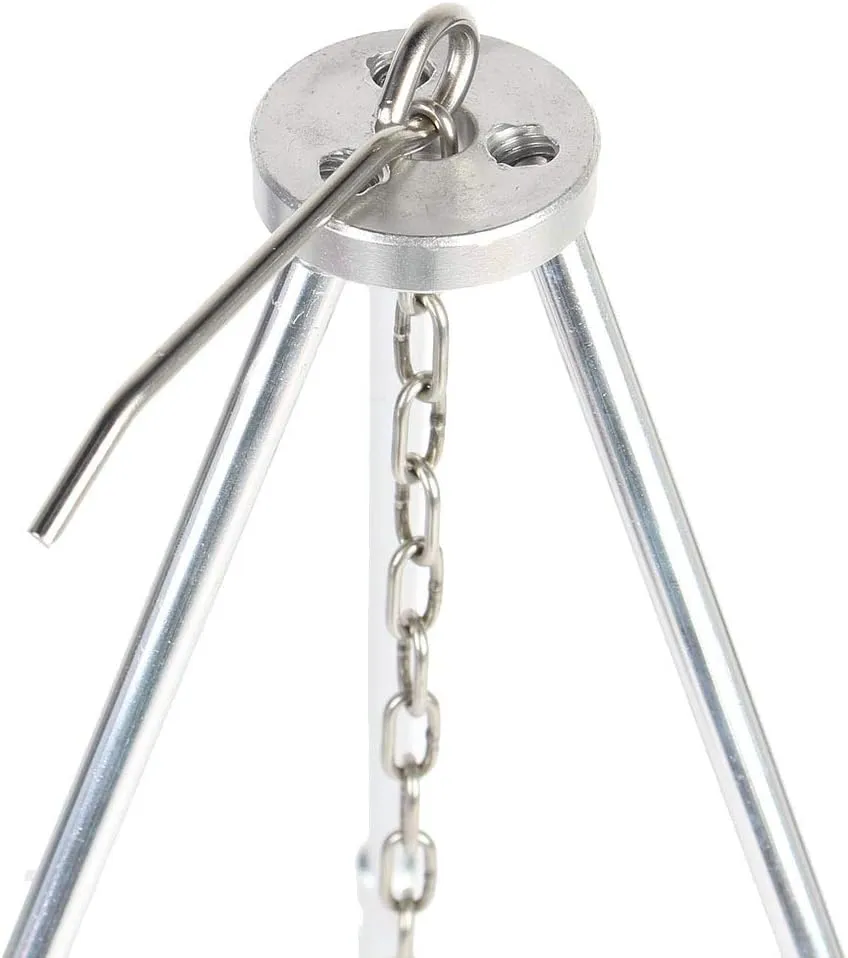 Tripod Grills Outdoor Portable Foldable Hanging BBQ Cooking Solid Hard Alumina Material Suitable for Family Camping