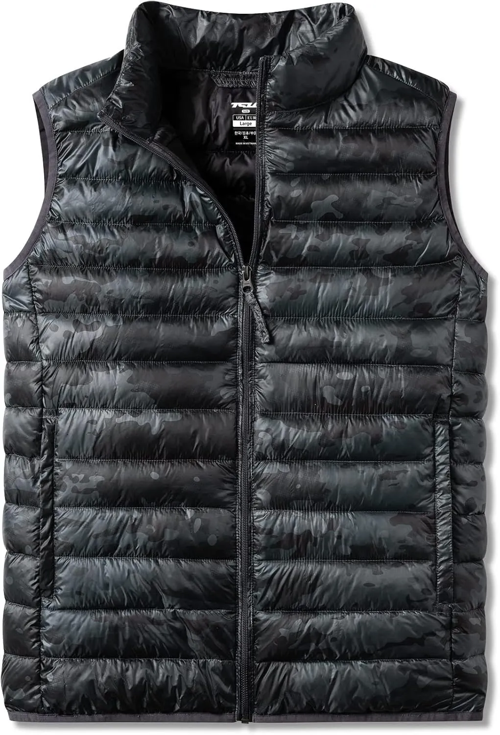 TSLA Men's Lightweight Packable Accent Puffer Vest, Water-Resistant Winter Outdoor Vests
