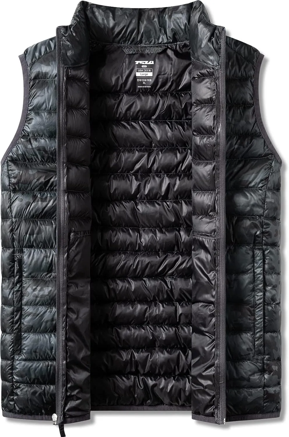 TSLA Men's Lightweight Packable Accent Puffer Vest, Water-Resistant Winter Outdoor Vests