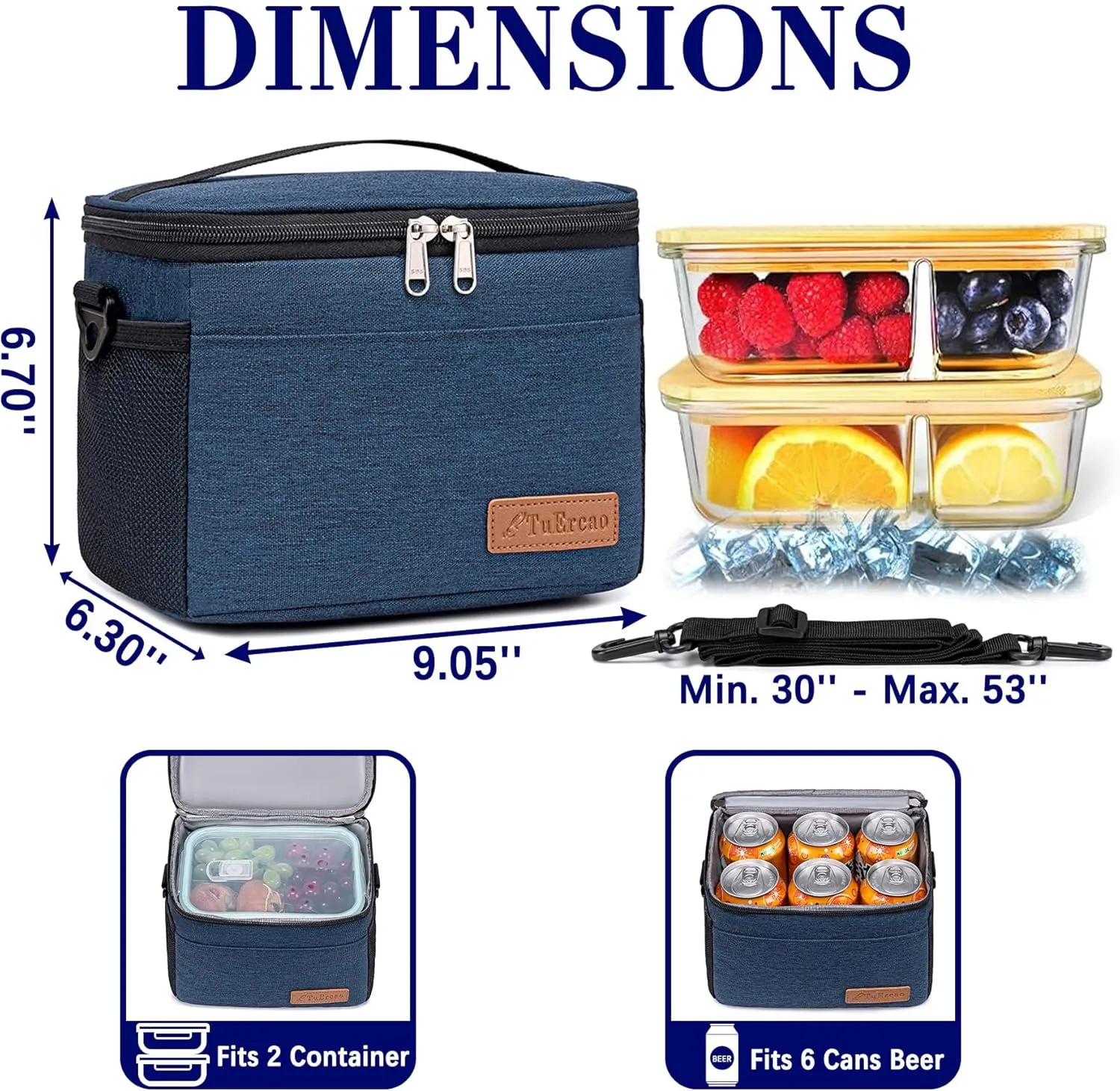 TuErcao 6 Can Mini Soft Cooler Bag for Beach Camping Travel Picnic Road Trip Leakproof Small Ice Chest, Insulated Cooler Lunch Box for Men Work