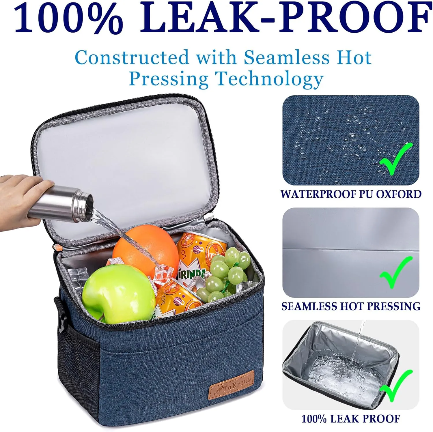 TuErcao 6 Can Mini Soft Cooler Bag for Beach Camping Travel Picnic Road Trip Leakproof Small Ice Chest, Insulated Cooler Lunch Box for Men Work