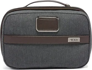 TUMI Alpha Split Travel Kit - Compact Toiletry Bag for Men & Women - Features Removable Leather Handle & 3 Zip Pockets