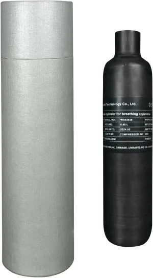 TUXING 4500Psi Pcp Air Tank 0.48L 29Cu in 480cc Carbon Fiber HPA Tank,Gas Cylinder,Paintball Hunting for PCP Air Rifle Gun Daystate and FX Thread M18 * 1.5
