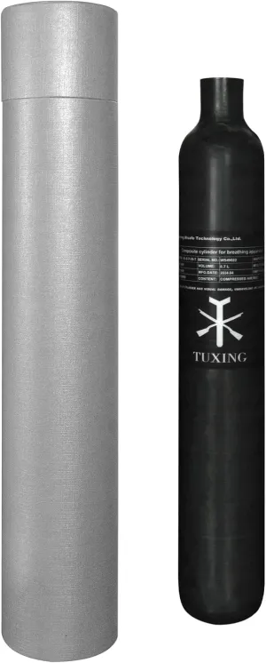 TUXING 4500Psi Pcp Air Tank 0.7L 42Cu in 700cc Carbon Fiber HPA Tank,Gas Cylinder,Paintball Hunting for PCP Air Rifle Gun Daystate and FX Thread M18 * 1.5
