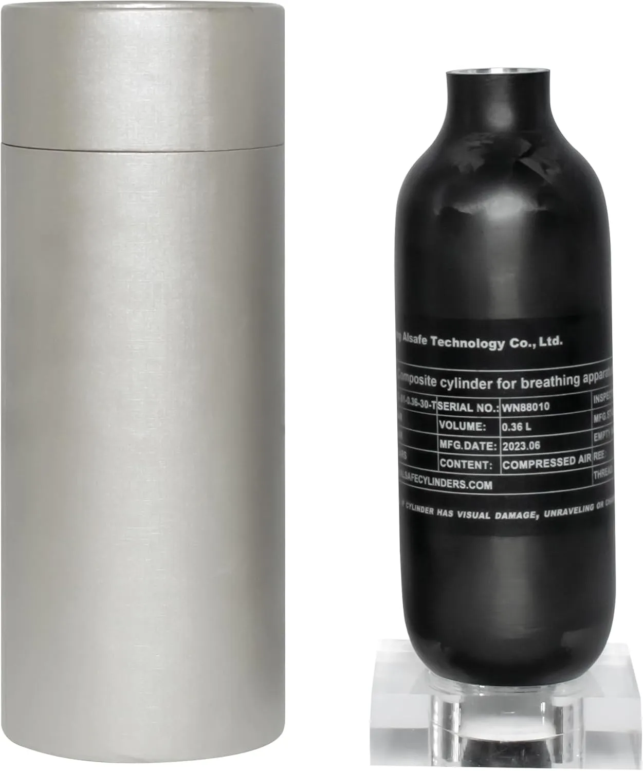 TUXING New Model 4500Psi Carbon Fiber Air Tank,0.36L/360CC/21Cu in Pcp Air Tank,HPA Composite Cylinder for PCP Airgun Charging System Paintball Fill Station
